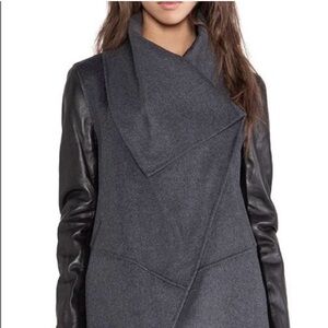 MACKAGE Vane Jacket Asymmetrical - wool and leather xs